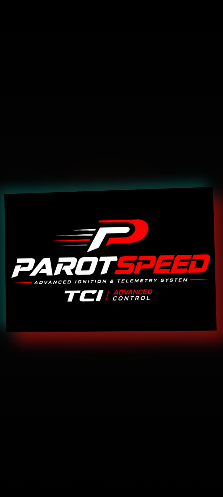Animation de démarrage PAROTSPEED sur fond noir