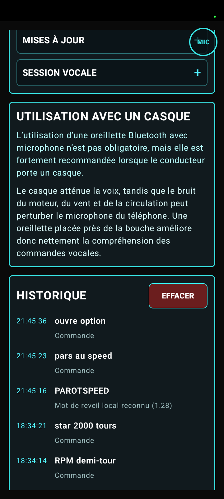 Conseil d'utilisation d'une oreillette Bluetooth avec un casque dans PAROTSPEED